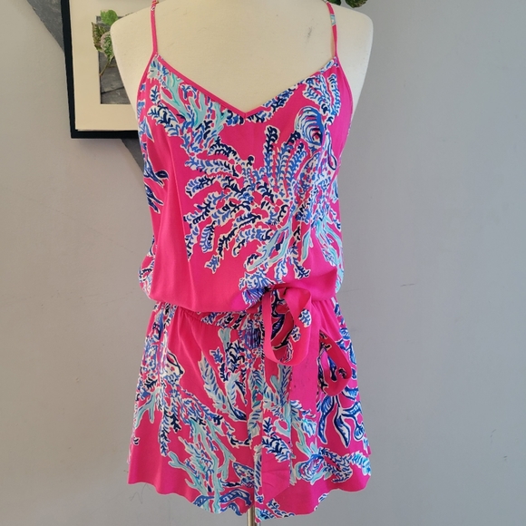Lilly Pulitzer Pants - Lilly Pulitzer Dusk Romper in Samba Pink S